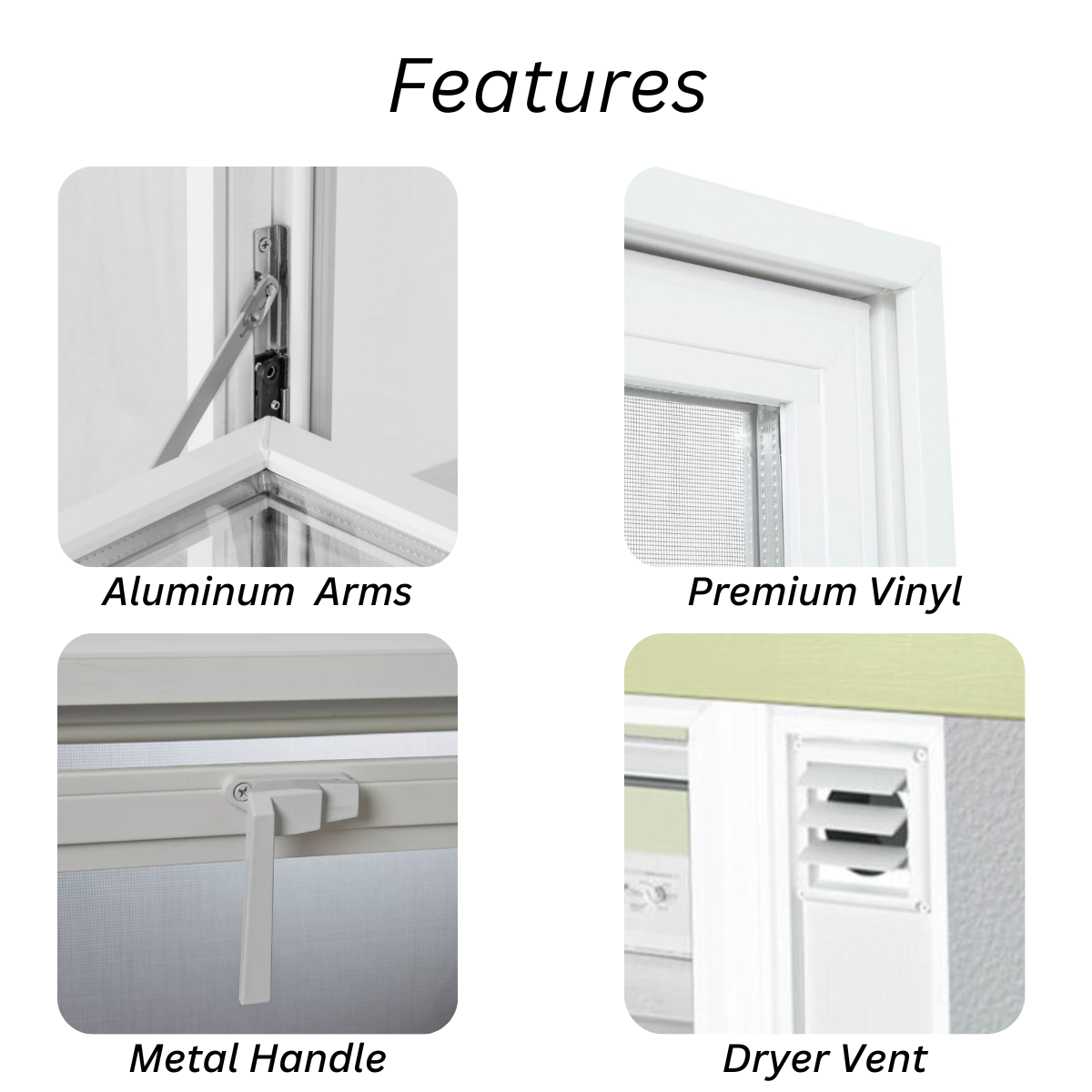 Hopper Window With Dryer Vent